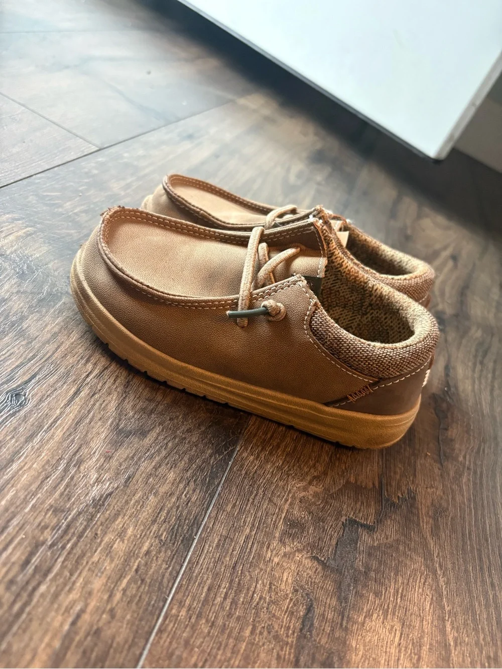 Hey Dude Kids Tan Canvas Dress Shoes